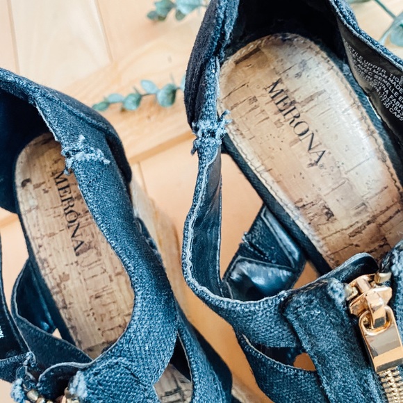 Merona // Macie Dark Denim Espadrille Wedges - Picture 4 of 9